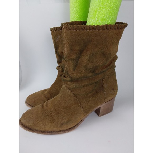 Patricia Nash Cognac Monte Brown Leather Suede Slouch Mid Calf Boots Womens 11M - Picture 4 of 11